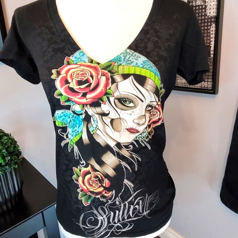 *Sullen Angels* Skull Gypsy w/roses 🥀💀 Size: Small 🖤